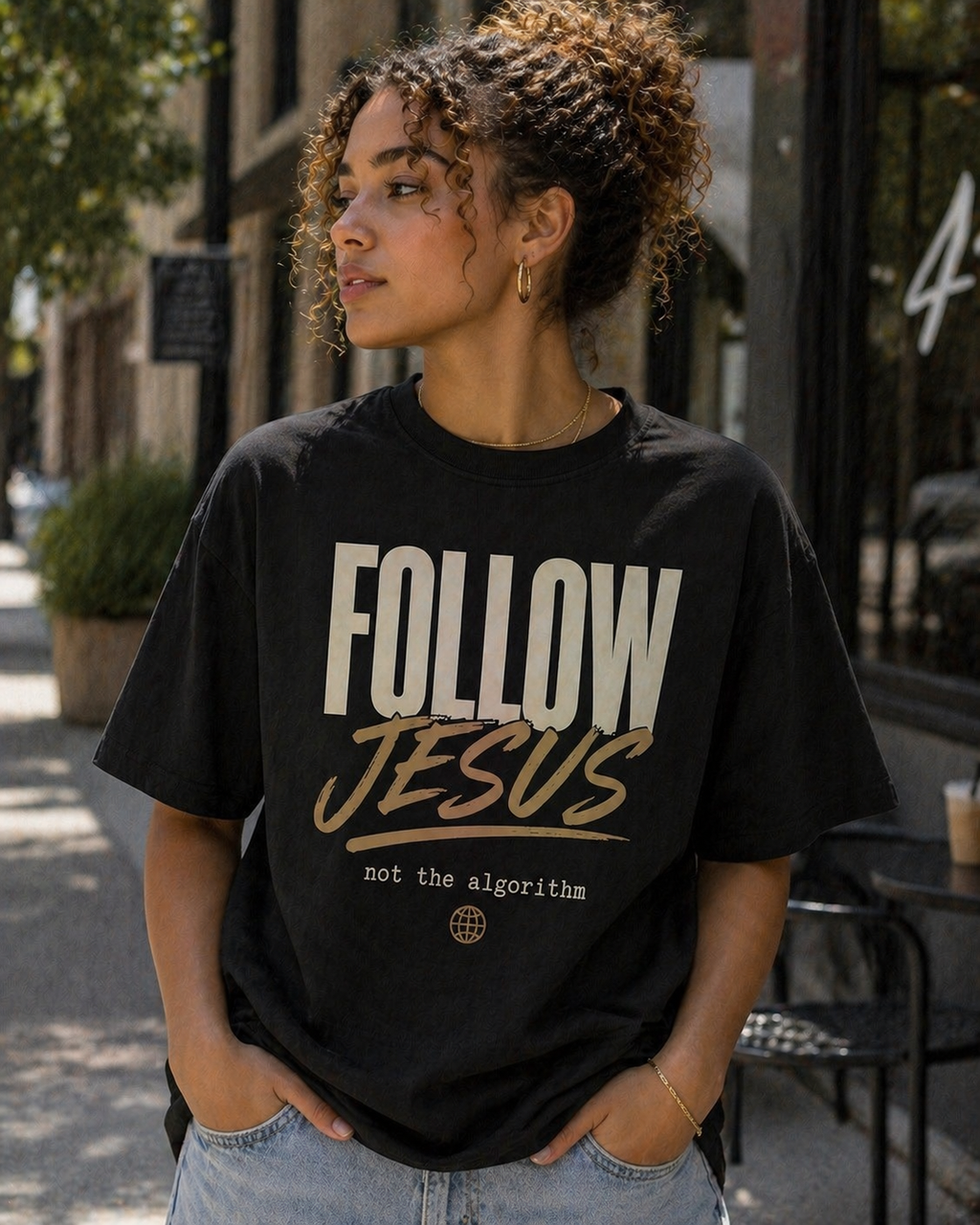 Follow Jesus, Not the Algorithm | Black Comfort Tee